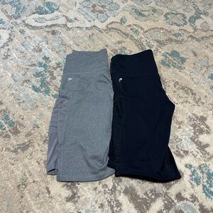 Fabletics Women's Bike Shorts - Gray and Black